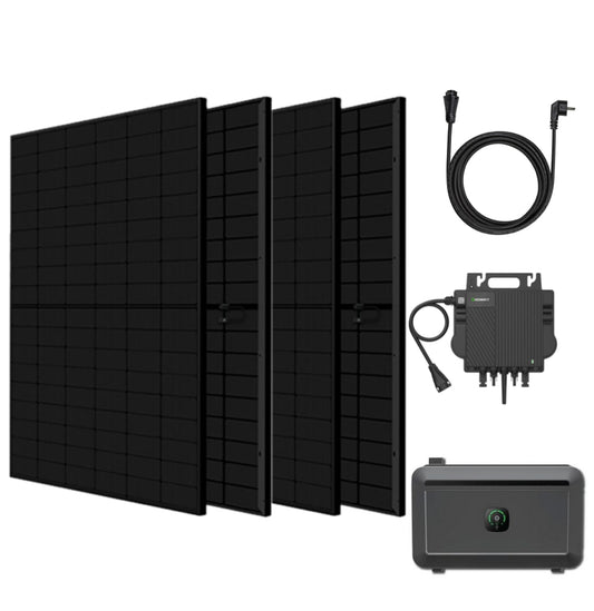 Balkonkraftwerk 1800W mit Speicher/ Wechselrichter 800VA/ Bifaziale Module